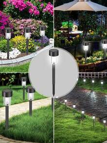 1/12个太阳能户外路径灯，防水景观花园灯，适用于草坪、露台、庭院、走道和路径装饰