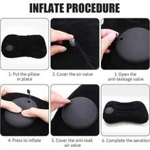 5 种颜色可选充气露营枕头，1 件便携式颈部支撑压缩充气枕头，适用于海滩、办公室、家庭、旅行，紧凑型气枕