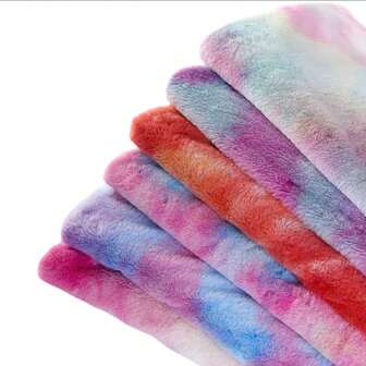 1pc Rainbow Plush Fabric Tie-Dye Tie Dye Faux Fur, Suitable For Cushions, Garments, Stuffed Toys, DIY