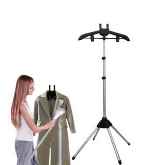Clothes Hanger For Steam Ironing Clothes Retractable And Foldable Coat Rack [Portable Garment Steamer] Portable & Foldable Aluminum Steam Iron Hanger | Freestanding Adjustable Height Garment Steamer Rack With Independent Support