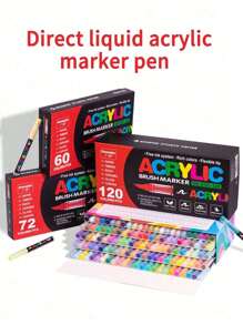 Set de 168 colores, 1 conjunto de 120 colores de rotuladores de marcador acrílico líquido con punta suave, suministros de arte para estudiantes, marcadores para dibujar en zapatos, camisetas, pintura corporal impermeable, grafiti, colorear, útiles escolares, regreso a clases