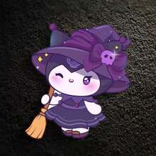 Sanrio Sanrio Witch & Kuromi Cute Halloween Sticker Set For Notebook, Car Window, Glass Decoration, School Supplies, Back To School
