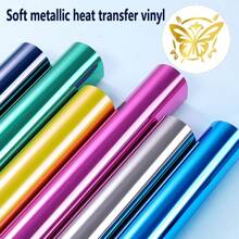 8-Farben Wärmeübertragungsvinyl Rolle - Einfach zu schneiden & , Leuchtende Farben für DIY T-Shirt, Skateboard, Hut Designs - Perfekt für Projekte, Vinyl-Transfers | Glänzende Oberfläche | Weicher Matter Stoff