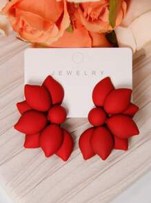 Betykuku 1 Pair Bohemian Multicolor Orange-Red Earrings, Casual/Beach/Party Accessory Gift For Women & Girls