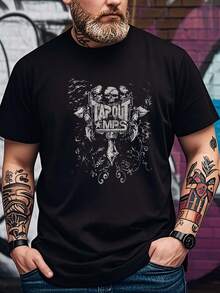 Camiseta con estampado de estilo urbano y motero, presenta el logotipo "TAPOUT MPS" combinado con elementos de calavera y detalles ornamentales. Diseño impactante y de carácter fuerte, ideal para amantes del streetwear y la cultura de lucha. Fabricada con tela cómoda y resistente, perfecta para uso diario, entrenamientos o salidas con estilo. Combina actitud y originalidad, destacando con su estética ruda que transmite energía y personalidad. Ideal para quienes buscan ropa que refleje su pasión por el mundo del combate y la moda urbana. - Negro - Ver 3