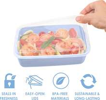 20-Piece Lightweight, Durable, Reusable -Free 1-Compartment Containers - Microwave, Freezer, Dishwasher Safe - Periwinkle - 亮橙色 - 查看 2