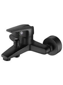 1 pezzo Rubinetto monoforo da bagno durevole - Miscelatore acqua calda e fredda, montato a parete, finitura, design risparmio idrico per doccia e lavabo (cromo, nero, selezionabile)