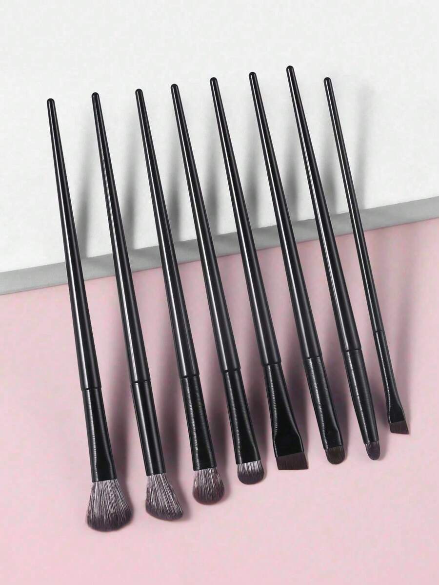 8pcs/Set Soft Bristle Makeup Brushes Set - Eyeshadow Brush, Blending Brush, Crease Brush, Concealer Brush, Angled Liner Brush, Eyebrow Brush, Beauty Makeup Tools