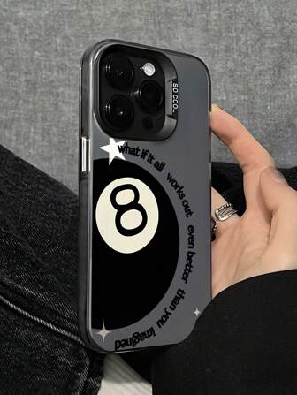 1 件简约 8 球图案磨砂防刮保护手机壳，适用于 Apple、Galaxy、OPPO、Realme、Vivo、Redmi、Infinix、Honor 防水防震防摔