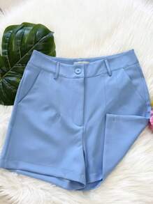 Women's Tailored Shorts With Button Bag