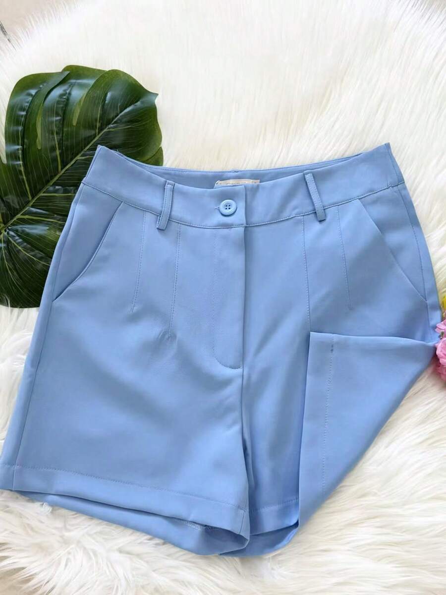 Women's Tailored Shorts With Button Bag