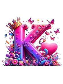 1/2/3 件卡通皇冠字母 K 图案设计，可水洗热转印贴纸，熨烫贴纸 DIY，适用于男女服装、短袖 T 恤、连帽衫、运动衫、枕头、背包、手提包、补丁贴纸、手工艺品、礼品、派对装饰补丁