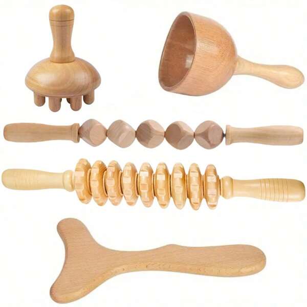 Wooden Massage Tool, Full Body Massager, Hand Massager, Leg Massager, Shoulder Massager, Shoulder & Neck Massage Tool, Facial Massage Tool, Back Massager, Waist Massager, Full Body Muscle Massage, Multi-Functional Massage For Different Body Parts, Body Relaxation Tool, Suitable For Home Use, Can Be Given As A Gift To Family, Friends, Classmates