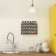 4-Tier Fit 24 Jars Spice Rack Free Standing, Counter Spice Organiser, Metal Seasoning Bottle Organizer For Kitchen, Countertop, Cupboard(No Bottle)