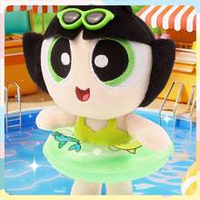 Powerpuff Girls Summer Plush Keychain | Bubbles Buttercup Blossom Beach Vacation Stuffed Toy Hanging Charm | Tropical Vacation Cartoon Character Bag Pendant | Kids Girls Summer Gift | Official Licensed Merchandise - 彩色 - 查看 2