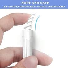 JECT7 Herramienta ovalada de 1 en 1 para eliminar cera de oídos 2025 QGrips Caja de herramientas ovaladas para limpiar cera de oído Recambio reutilizable y lavable con puntas de silicona suave para limpiar el cerumen Juego de herramientas ovaladas para limpiar oídos que contiene 7 tipos de herramientas blancas
