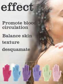 10قطع/1قطعة قفازات تقشير للاستحمام، SPA و المساج، تقشير الجسم، درجة متوسطة التقشير، مناسبة للنساء والرجال، قفازات استحمام ذات نسيج مزدوج لتقشير الجسم وإزالة الجلد الميت، قماش تنظيف طبيعي للبشرة، لون أزرق