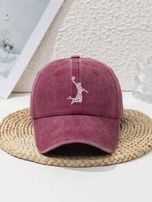 1 件男士篮球字母休闲个性化户外运动露营钓鱼可调节破洞字母涤纶印花软冠棒球帽，适合春、夏、秋、冬 - 多色 - 查看 7