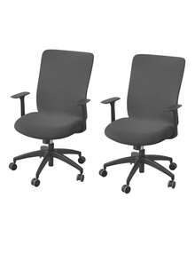 1PC Spandex Thin Fabric Office Chair Cover Solid Color Elastic Computer Chair Covers Stretch Armchair Slipcover For Living Room Study Gaming Chair - Dark Grey - View 10