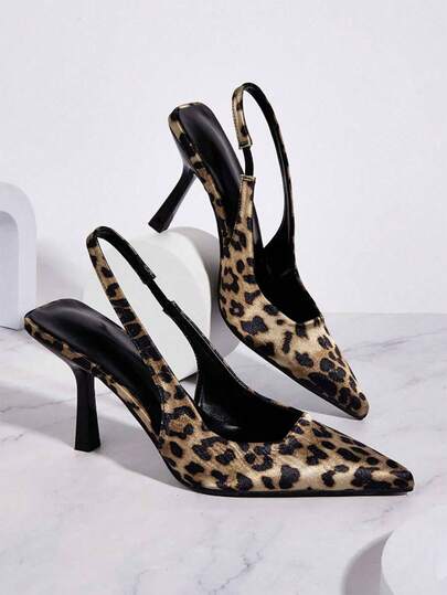 Geeyea Leopard Print Sexy Pointed High-Heeled Women's Shoes