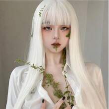 Pure White Long Straight Hair Wig 110cm Super Long Wig Suitable For Festival Carnival Role Costume Wig