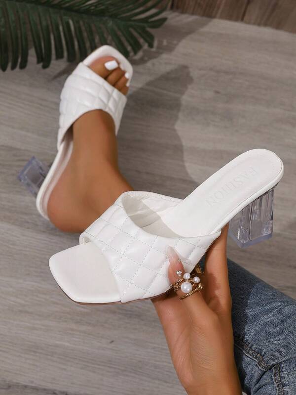 Plus Size Plaid Pointy Toe High Heel Sandals For Women, New Summer Fashion European And American Style