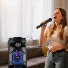 Dazone Bluetooth Speaker Wireless Portable Dual 8" Woofer / Dual 12-In Subwoofer Party PA Suond System Speaker Heavy Bass With Microphone, Remote Control, TWS, AUX, FM, LED - Black-Dual-12" Woofer - 查看 11