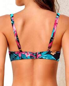 Women's Push Up Underwire Bikini Top - Padded Swimwear - 熱帶花卉 - 查看 9