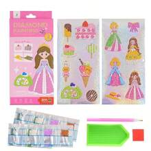 1 pieza Conjunto de juguete de pegatina de diamantes de imitación de 5D con brillo holográfico aleatorio para manualidades DIY