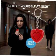 New Personal Alarm, Heart-Shaped Alarm, Women's Self-Defense Alarm, Outdoor Portable Alarm, Keychain Accessory, Self-Defense Keychain, Button Battery (LR44*3) Personal Alarm, Compact, Flashlight, 125dB High Decibel Alarm, LED Flashing Light, Suitable For Women And Elderly As Emergency Alert Device