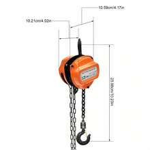 G80 Heavy Duty Manual Chain Hoist, 551lbs Capacity, 9.8ft Lift Height, Durable Alloy Steel, Smooth Operation, Easy To Use, Ideal For Industrial Applications - Orange - View 3