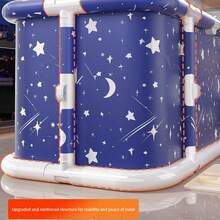 Foldable Extra Long Deep Soaking Bathtub: For Tall Adults – Spa Quality Relaxation Anywhere At Home - Starry Blue - View 4