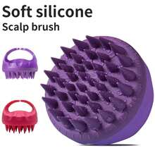 Pente de silicone para massagem no couro cabeludo, escova de silicone para massagem no couro cabeludo, para aliviar a coceira na raiz do cabelo e limpar o couro cabeludo, acessórios para cuidados com o couro cabeludo. - Multicolorido - Ver 5