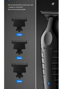 Kemei KM-2299 男士专业无绳理发器，胡须剃须刀，复古理发器，USB 充电式理发器，男士理发机，美容套装 - 彩色 - 查看 10