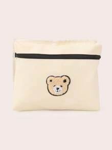 1pc Large Capacity Bear Stroller Diaper Bag, Portable Tote Bag For Nursing Bottles And Other Items, Versatile