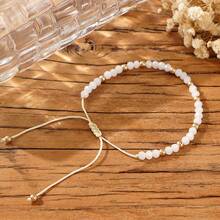 1PC/Fashion Personalized/Crystal Plated Gold Beads Women's Jewelry Handmade Friendship Bead Bracelet/Women, Couples/Friends/Suitable For Daily Commuting, Holiday Parties, Family And Friends Gifts, Birthday Gifts, As Well As The Preferred Gift For Women, Couples And Girlfriends On Holidays