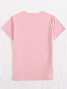 Camiseta de cuello redondo para mujer impresión Paris manga corta material algodón