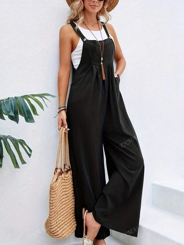 Mono de tirantes para mujer en color liso, desenfadado y con estilo, elegante y cómodo.