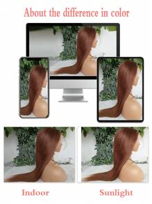 38 Inch Chocolate Brown Straight Hair 13x4 Lace Front Wigs Human Hair Glueless Wig Chocolate Brown Pre Plucked Hairline Transparent Lace Frontal Wigs Human Hair 4# Dark Brown Color With Baby Hair