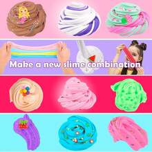 17 件迷你黄油史莱姆套装，超级柔软不粘，非常适合男孩和女孩的生日礼物、派对礼物、减压玩具、复活节篮子填充物