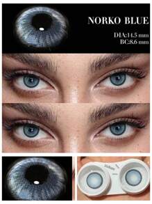 Lentes de contacto de color verde a la moda de Lalens, diámetro de 14.50mm, aumentan el tamaño de los ojos, maquillaje diario, lentes de color avellana para embellecer los ojos, lentes de contacto azules blandos para una novia hermosa, con un contenido de agua del 38%, curva base de 8.6mm, para ojos marrones naturales, lentes para ojos pequeños de pupilas oscuras, de uso anual