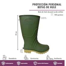 Botas Hombre Caballero Lluvia Hule Plástico Trueno Duramil - Verde - Ver 3