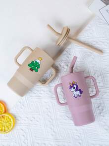 6M - 3Y+ Baby & Toddler Applicable! 7oz/210ml Capacity, Silicone Material Cute Pet Print Training Cup | Leak-Proof + , Dishwasher , Baby's First Choice Water Bottle - Nhiều màu - Xem 9