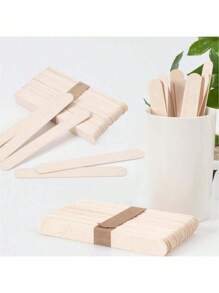 300/100/50 Peças Palitos de Cera Depiladora, Palitos de Cera, Palitos de Madeira para Raspagem de Cabelo ou Palitos de Madeira para Artesanato, Palitos de Madeira na Cor Damasco para Unhas, Raspadores para Depilação, Produtos e Acessórios Essenciais para Cabelo para Beleza e Viagem em Salões de Beleza