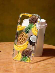 Funda para teléfono (1 unidad) con estampado de frutas tropicales (piña, plátano y coco), fabricada en TPU esmerilado y resistente a caídas. Compatible con phone 1/12/13/14/15/15 Pro/15 Plus/15 Pro Max/X/XS Max/11 Pro/12 Pro/13 Pro/14 Pro/11 Pro Max/12 Pro Max/13 Pro Max/14 Pro/14 Plus/ 16/11/12/13/14/15/15 Pro/15 Plus/15 Pro Max/X/Xs Max/11 Pro/12 Pro/13 Pro/14 Pro/11 Pro Max/12 Pro Max/13 Pro Max/14 - Multicolor - Ver 3