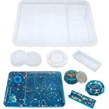 5 PCS Silicone Molds For Epoxy Resin, Large Rolling Tray Mold And Grinder Mold For Grind And Storage, DIY Resin Casting Crafts Gifts For Friends And Family