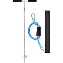 36\" Stainless Steel Sand Anchor Auger With Removable Handle, Bungee Line & Carry Bag For Beach, Jet Ski, PWC, Pontoon, And Kayak Use - Silver - View 1