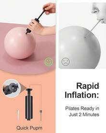 Pilates Ball, 10-Inch Exercise Ball With Anti-Burst Technology Stability, Stability Ball Yoga - 粉色 - 查看 3