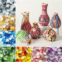 200pcs Mosaic Glass Tiles, Handmade DIY Craft Supplies For Creative Art, Painting And Jewelry Making, 8 Different Style Color Combinations