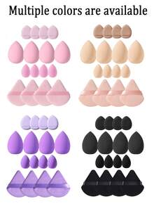 16 piezas Juego de herramientas de maquillaje profesional, Esponjas de maquillaje de terciopelo, Incluye: 4 esponjas de maquillaje + 4 mini esponjas de maquillaje + 4 polvos de maquillaje triangulares + 4 polvos de cojín de aire mini. Hecho de material de terciopelo ultra suave, diseñado específicamente para dar forma al área y las esquinas de los ojos. Barato, relleno de calcetines, maquillaje, herramientas de maquillaje, cosas baratas, regalos, regalos para mujeres, regalos de Navidad